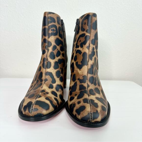 Christian Louboutin Adoxa Ankle Boots Size 36 Leopard Print Booties - Picture 8 of 13